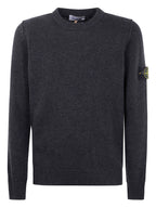 Stone Island Pull Col Rond Gris Foncé