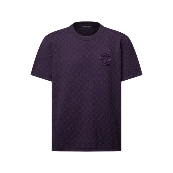 Tee-shirt en maille jacquard Damier