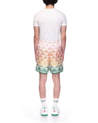 Gradient Heart Monogram Silk Shorts