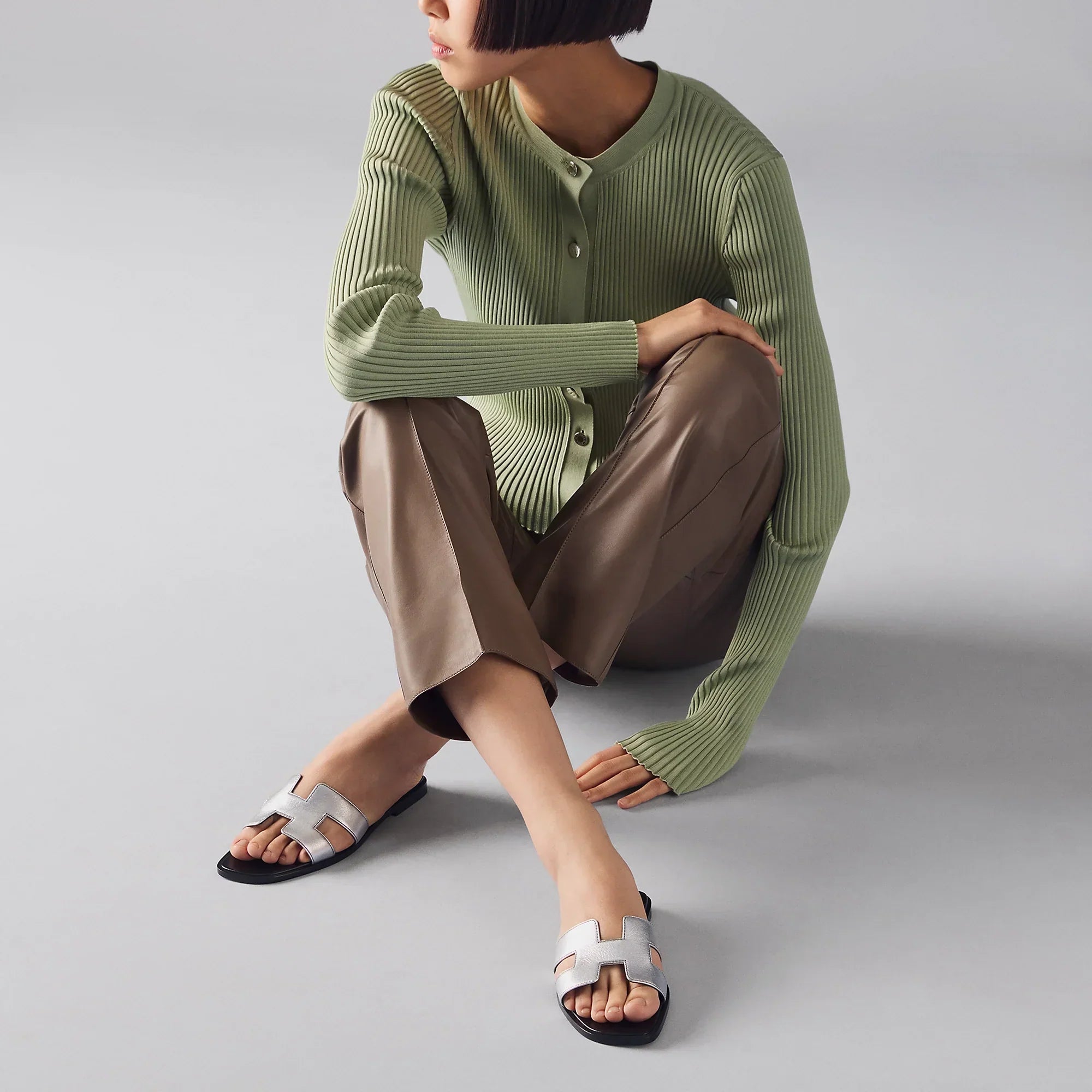Sandales Oran Gris Argenté