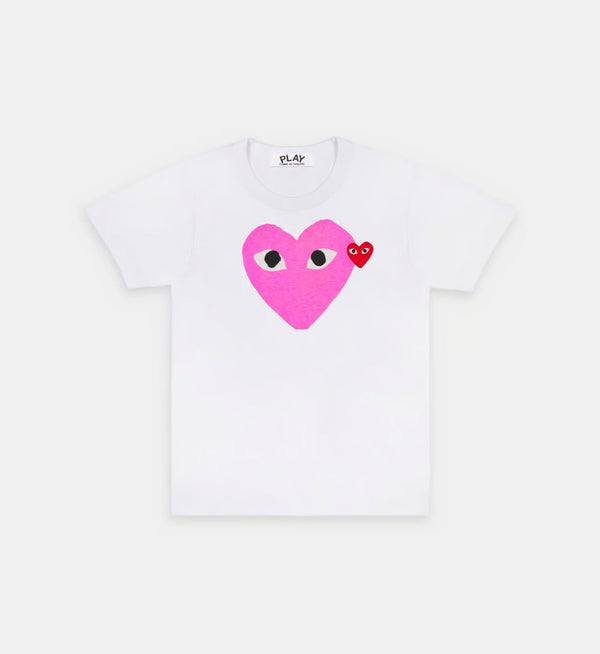 T-Shirt CDG Blanc Et Rose
